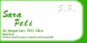 sara peli business card